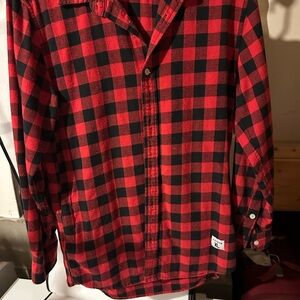 Plaid Button Down Shirt - Red and Black w/matching dog shirt